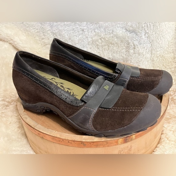 Merrell Plaza Moc Dark Coffee Brown Suede & Leather Loafers Women's US Size 11 - Picture 4 of 11